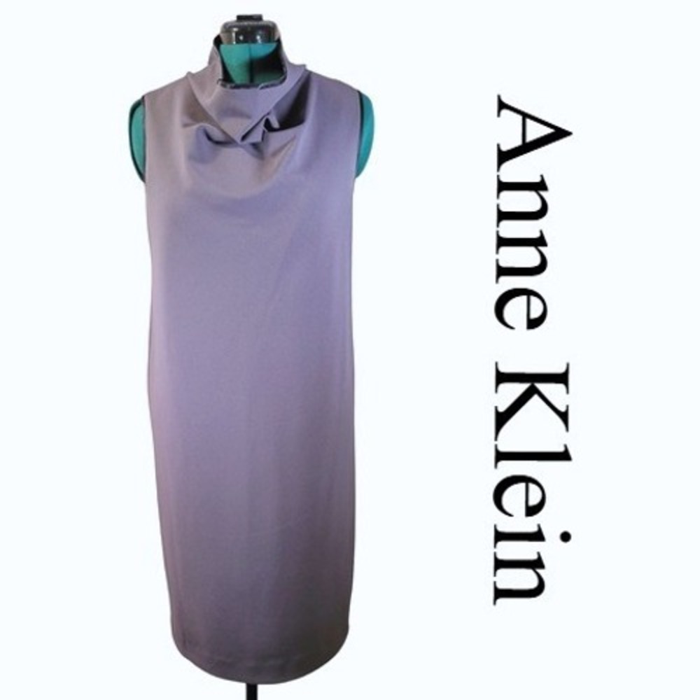 Anne Klein Cowl Neck Sleeveless Shift Dress Medium 302MST3719A‎